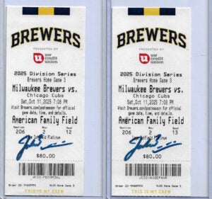 Jacob Misiorowski Autographed 2025 Division Series Game 5 Ticket Cubs MIZ 2nd POSTSEASON WIN
