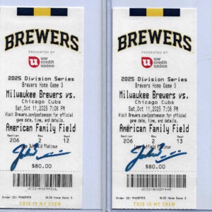 Jacob Misiorowski Autographed 2025 Division Series Game 5 Ticket Cubs MIZ 2nd POSTSEASON WIN