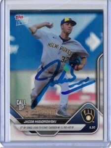 Jacob Misiorowski Autographed 2025 MLB Topps NOW 327 Rookie Card RC