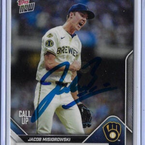 Jacob Misiorowski Autographed 2025 MLB Topps NOW 402 Rookie Card RC