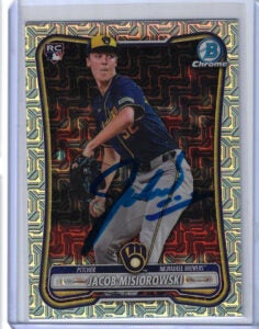 Jacob Misiorowski Autographed 2026 Bowman Chrome MOJO Refractor BDC132 Rookie Card RC