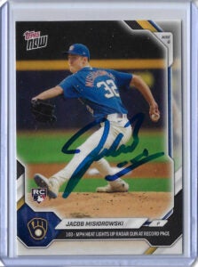 Jacob Misiorowski Autographed 2026 MLB Topps NOW 178 Rookie Card RC