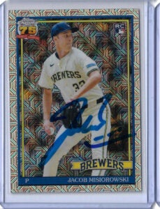 Jacob Misiorowski Autographed 2026 Topps Bowman Draft Mojo Refractor BDC132 Rookie Card RC