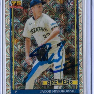 Jacob Misiorowski Autographed 2026 Topps Bowman Draft Mojo Refractor BDC132 Rookie Card RC