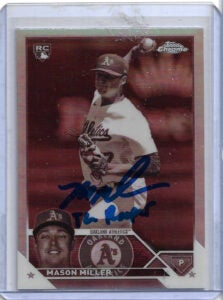Mason Miller Autographed 2023 Topps Chrome Update Sepia Refractor USC129 Rookie Card