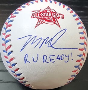 Mason Miller Autographed 2026 All Star Baseball Inscribed R U Ready v1