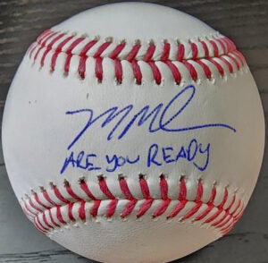 Mason Miller Autographed OMLB Baseball Inscribed Are You Ready v1