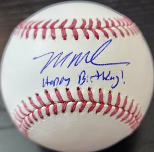 Mason Miller Autographed OMLB Baseball Inscribed Happy Birthday v1