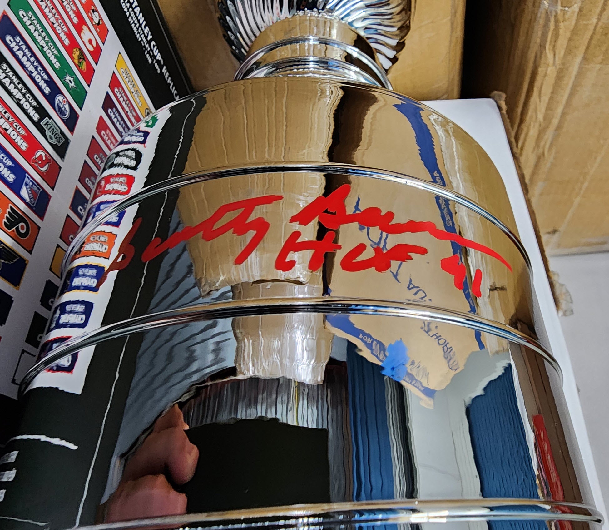Scotty Bowman Autographed Replica Stanley Cup v1