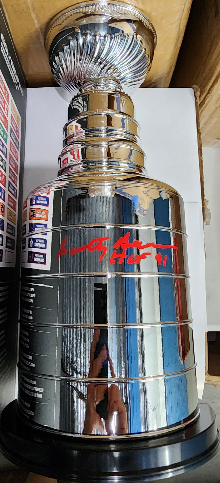 Scotty Bowman Autographed Replica Stanley Cup v3