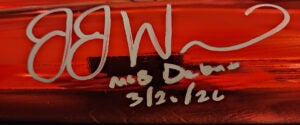 JJ Wetherholt Autographed Rawlings Red Chrome Bat v1