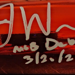 JJ Wetherholt Autographed Rawlings Red Chrome Bat v1