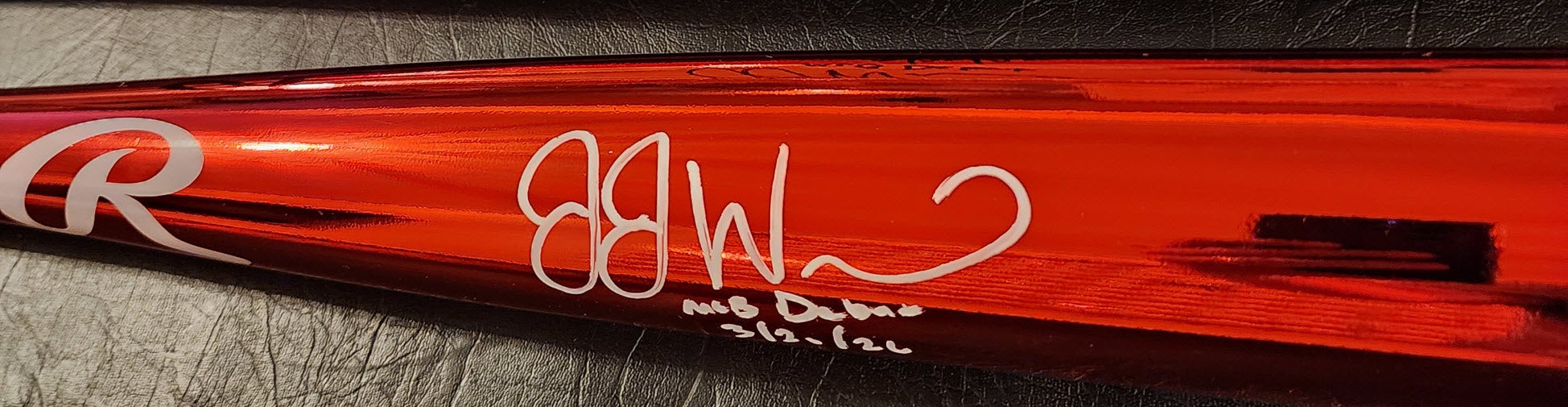 JJ Wetherholt Autographed Rawlings Red Chrome Bat v2