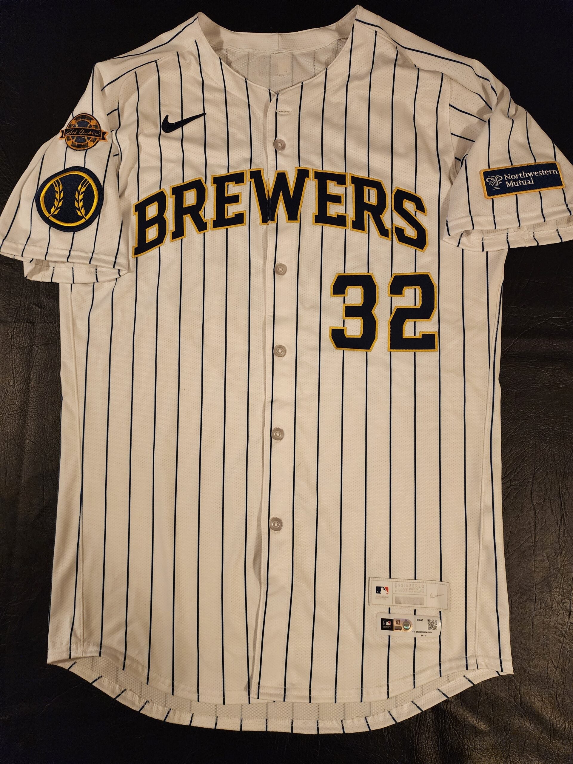 Jacob Misiorowski 2025 Milwaukee Brewers Game Worn UECK Jersey MLB Authenticated 5