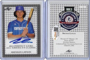 Brendan Lawson Autographed 2023 Leaf Perfect Game All American Classic Rookie Card 12