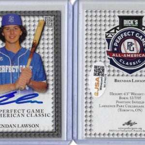 Brendan Lawson Autographed 2023 Leaf Perfect Game All American Classic Rookie Card 12
