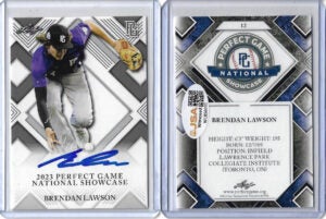 Brendan Lawson Autographed 2023 Leaf Perfect Game National Showcase Rookie Card 12