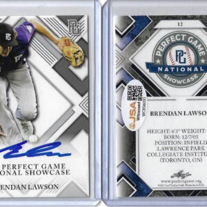 Brendan Lawson Autographed 2023 Leaf Perfect Game National Showcase Rookie Card 12