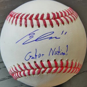 Brendan Lawson Autographed Rawlings OMLB Baseball Inscribed Gator Nation v1