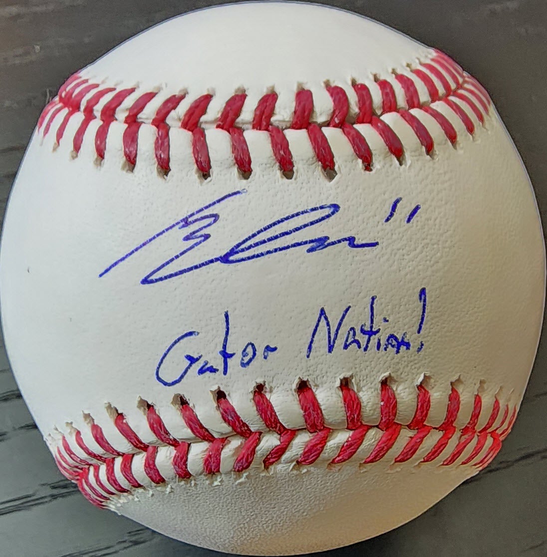 Brendan Lawson Autographed Rawlings OMLB Baseball Inscribed Gator Nation v1
