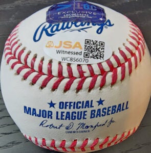 Brendan Lawson Autographed Rawlings OMLB Baseball Inscribed Gator Nation v2