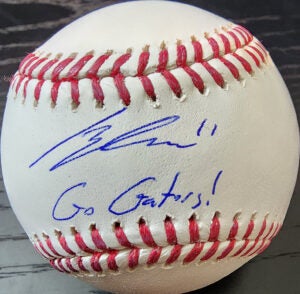Brendan Lawson Autographed Rawlings OMLB Baseball Inscribed Go Gators v1
