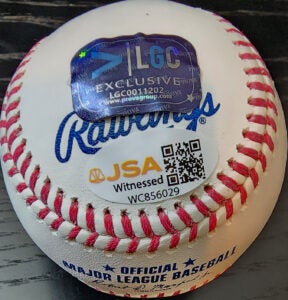 Brendan Lawson Autographed Rawlings OMLB Baseball Inscribed The Moose Is Loose v2