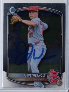 JJ Wetherholt Autographed 2025 Bowman Draft Chrome BDC145
