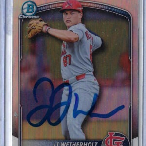 JJ Wetherholt Autographed 2025 Bowman Draft Chrome Refractor BDC145