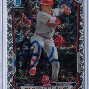 JJ Wetherholt Autographed 2026 Bowman Chrome Prospects BCP115 Lazer Refractor Rookie Card