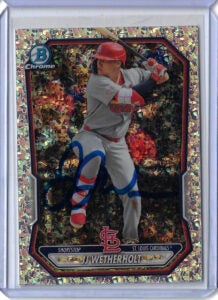 JJ Wetherholt Autographed 2026 Bowman Chrome Prospects BCP115 Mini Diamond Rookie Card