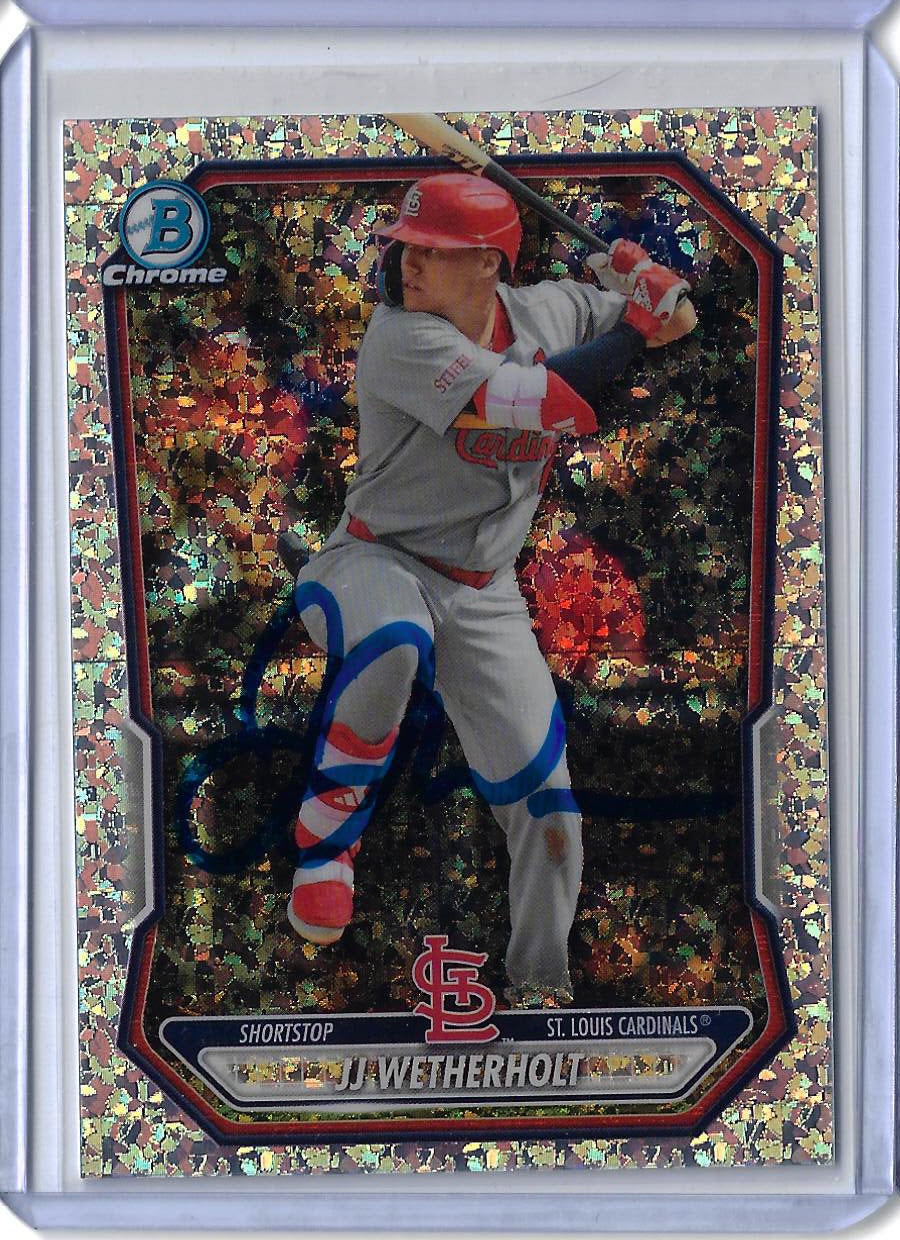 JJ Wetherholt Autographed 2026 Bowman Chrome Prospects BCP115 Mini Diamond Rookie Card
