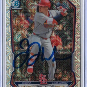 JJ Wetherholt Autographed 2026 Bowman Chrome Prospects BCP115 Mojo Refractor Rookie Card