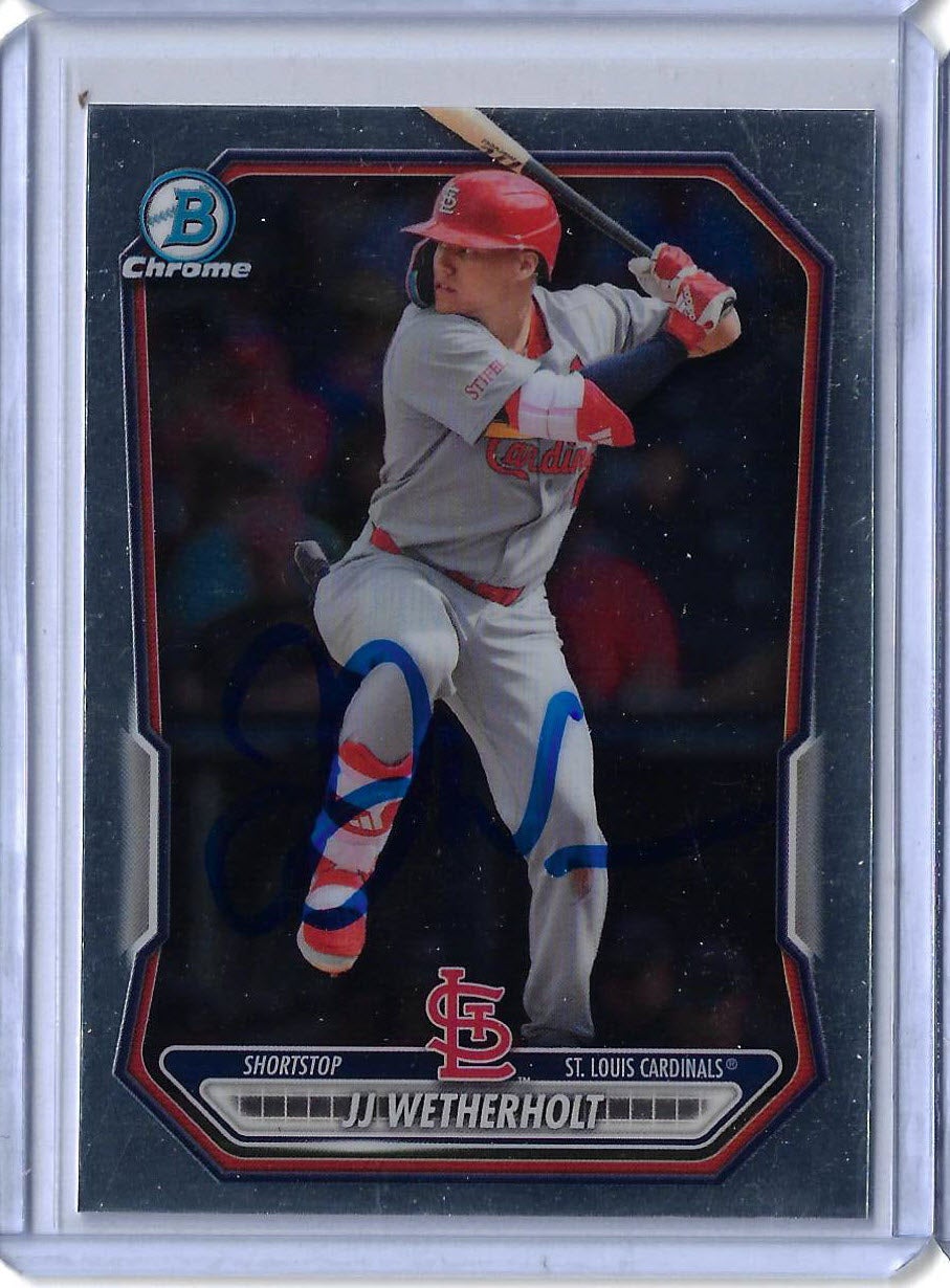 JJ Wetherholt Autographed 2026 Bowman Chrome Prospects BCP115 Rookie Card