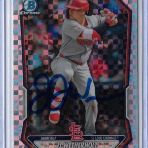 JJ Wetherholt Autographed 2026 Bowman Chrome Prospects BCP115 X Fractor Rookie Card