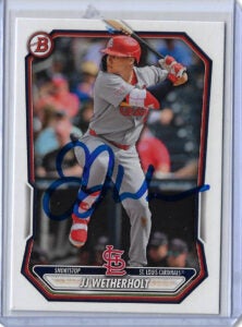 JJ Wetherholt Autographed 2026 Bowman Prospects Paper BP115 Rookie Card