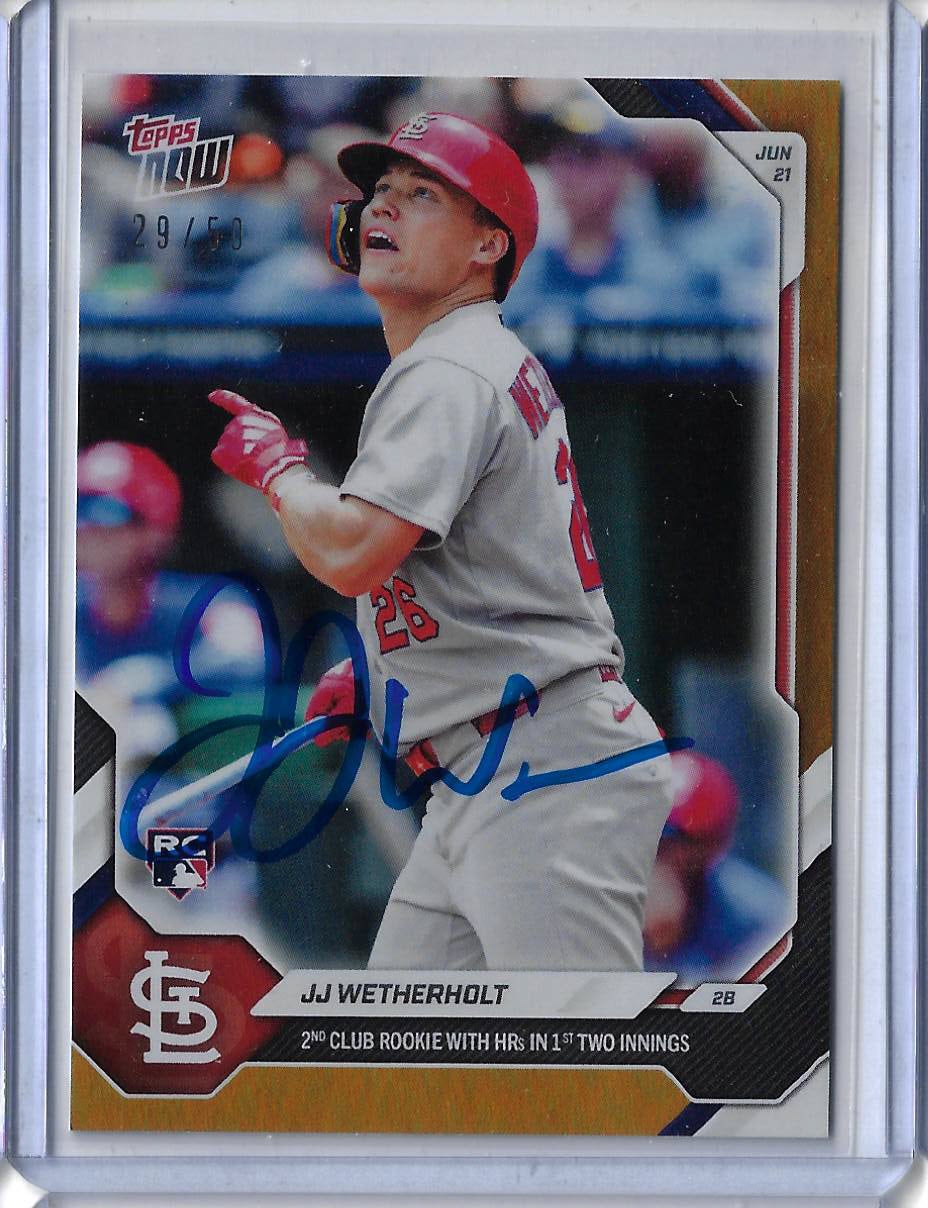 JJ Wetherholt Autographed 2026 MLB Topps NOW 362 GOLD Rookie Card 2 HR IN 2 INNINGS