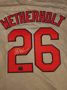 JJ Wetherholt Autographed Gray St Louis Cardinals Jersey v2
