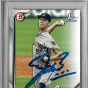 Jacob Misiorowski Autographed 2022 1st Bowman Paper RC Rookie Card PSA SLABBED 58
