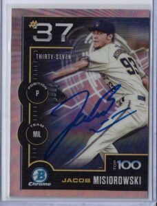 Jacob Misiorowski Autographed 2025 Bowman Top100 BTP37 Rookie Card RC