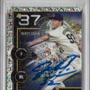 Jacob Misiorowski Autographed 2025 Bowman Top100 MINI DIAMOND REFRACTOR BTP-37 30 out of 150 Rookie Card RC PSA SLABBED