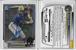 Jesus Made Autographed 2025 Bowman Chrome Prospects BCP50 Rookie Card RC JSA COA