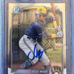 Jesus Made Autographed 2025 Bowman Chrome Prospects BCP66 Rookie Card RC BECKETT SLABBED v1