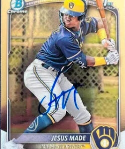 Jesus Made Autographed 2025 Bowman Chrome Prospects BCP66 Rookie Card RC v1