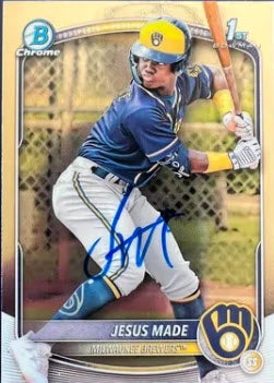 Jesus Made Autographed 2025 Bowman Chrome Prospects BCP66 Rookie Card RC v1