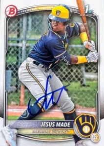 Jesus Made Autographed 2025 Bowman Prospects Paper BP66 Rookie Card RC v1