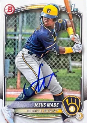 Jesus Made Autographed 2025 Bowman Prospects Paper BP66 Rookie Card RC v1