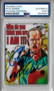 Pete Weber Autographed 2023 Leaf Anime Nation Card PSA SLABBED 4