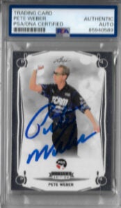Pete Weber Autographed 2023 Leaf PBA Bowling Silver Premier Edition Card B41 PSA SLABBED