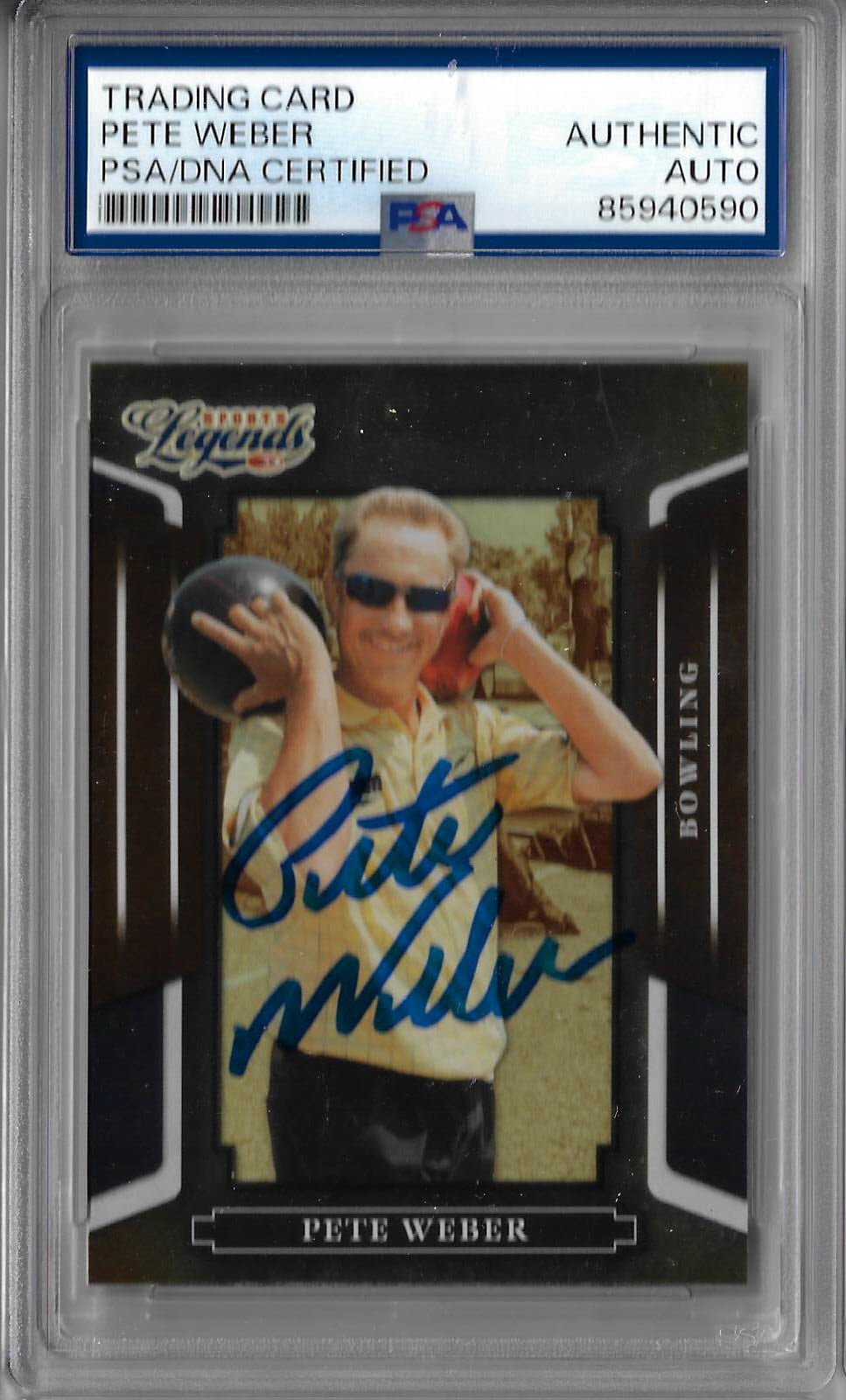 Pete Webere Autographed 2008 Donruss Sports Legends 99 PSA SLABBED